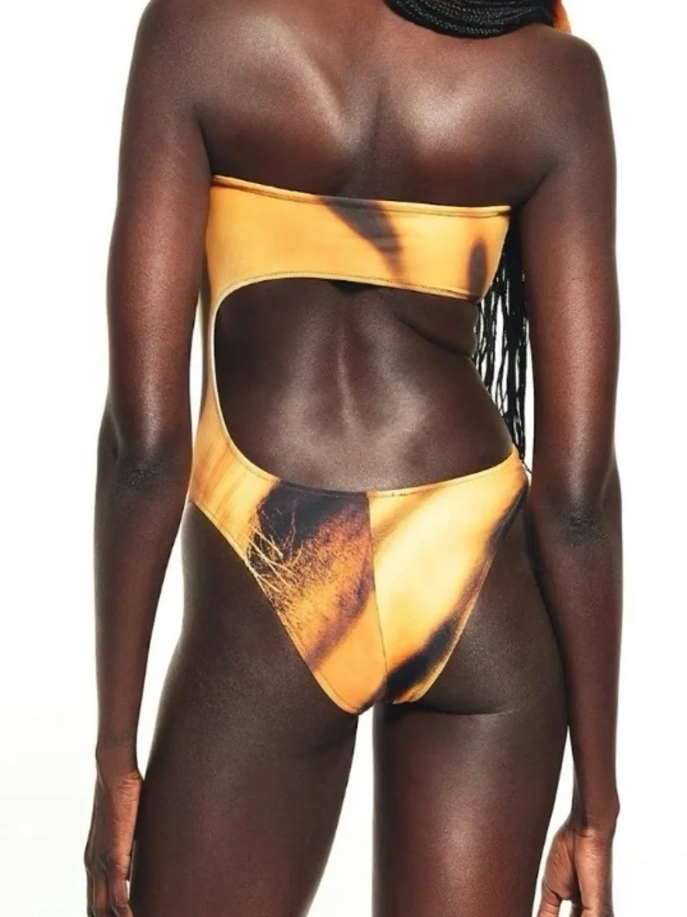 NWT SKIMS x Roberto Cavalli Strapless Monokini Tiger Face Print Size 4X